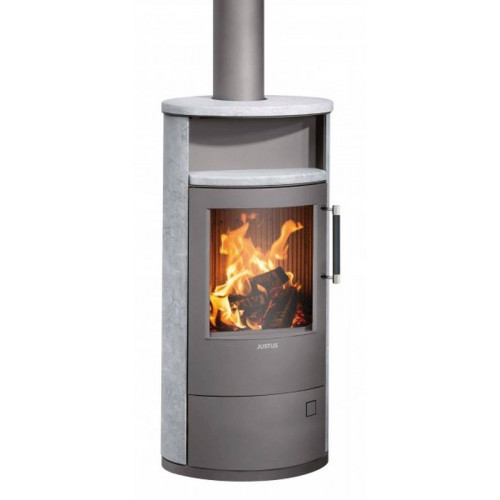 Poêle à bois Island 5 2.0 Acier Gris - Pierre Ollaire - 5 kW - Justus