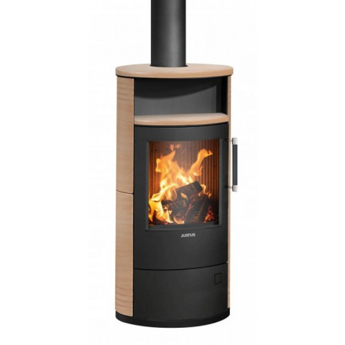 Poêle à bois Island 5 2.0 Acier Noir - Céramique Corretto - 5 kW - Justus