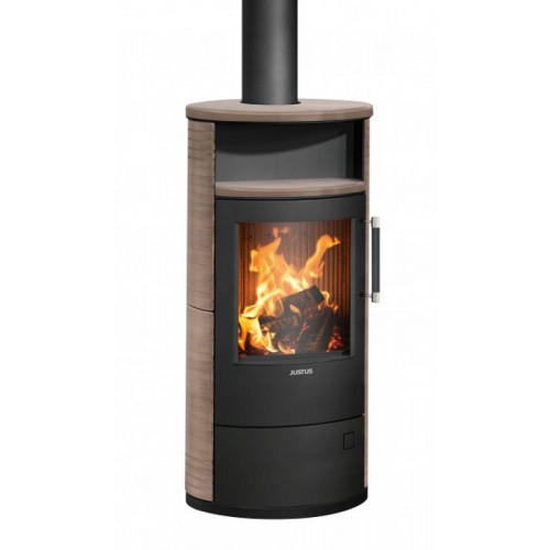 Poêle à bois Island 5 2.0 Acier Noir - Céramique Grappa - 5 kW - Justus