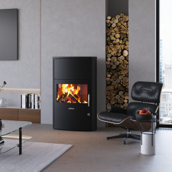 Poêle à bois Agero W+ Acier Noir - Dessus Acier Noir - 7 kW de marque Justus, référence: B8551900