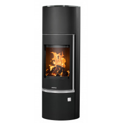 Cheminée Faro W+ 2.0 Acier Noir - Plaque de Recouvrement Verre - 7,0 kW de marque Justus, référence: B8553000