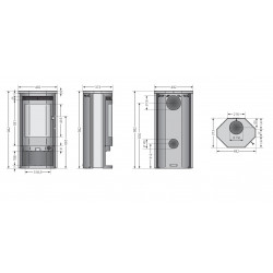 Poêle à bois Usedom 5 D - Porte Fonte Noire - 5,5 kW - Justus