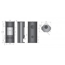 Poêle à bois Usedom 5 W+ 2.0 Acier Noir - 5,5 kW - Justus