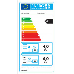 Poêle à bois hydro Island Aqua Acier Gris - 10/6 kW - Justus