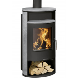 Poêle à bois hydro Island Aqua Acier Noir - Pierre Ollaire - 10/6 kW de marque Justus, référence: B8555000