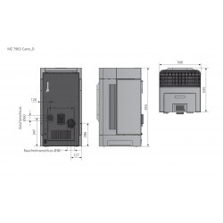 Poêle à granulés Canis Acier Noir - 2,5-6,4 kW - Justus