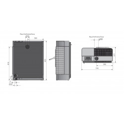 Poêle à granulés Canis XL Acier Noir - Côtés Pierre Ollaire - 2,5-8,0 kW - Justus