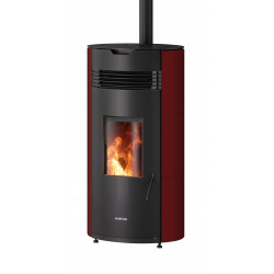 Poêle à granulés Norta Rouge, Corps Acier Noir - 2,4-8,0 kW de marque Justus, référence: B8556100