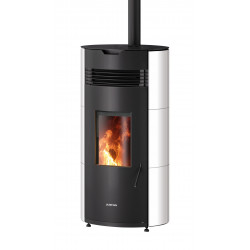 Poêle à granulés Norta Blanc, Corps Acier Noir - 2,4-8,0 kW de marque Justus, référence: B8556200