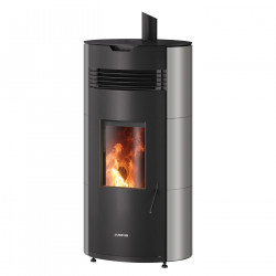 Poêle à granulés Norta Taupe, Corps Acier Noir - 2,4-8,0 kW de marque Justus, référence: B8556400