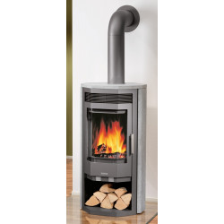 Poêle à bois Usedom 7 Acier Gris - Pierre Ollaire - 7 kW de marque Justus, référence: B8553800