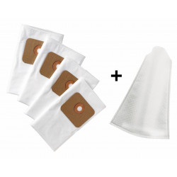 Sacs filtrants et jeu de filtres humides pour aspirateurs Humides-Secs NTS 20 & NTS 25 - 4 SACS FILTRANTS Ø 65MM + 1 FILTRE HUMI de marque BergTecTool, référence: J8558400