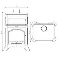 Poêle à bois - modèle ANTARES HORNO - 18,26 kW - jusqu'à 305 m³ - H.95 x l.63 x P.55 cm - Classe énergétique A - Eider Biomasa