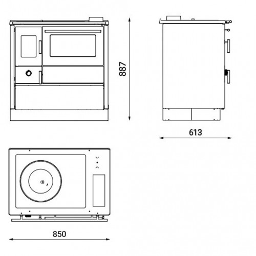 Poêle à bois - modèle COCINA IRON CLASS - 10,08 kW - jusqu'à 187 m³ - H.89 x l.85 x P.61 cm - Classe énergétique A+ - Eider Biomasa