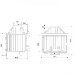 Poêle à bois - 16,2 kW - modèle HOGAR FUNDICION HIDRO - 21,18 kW - jusqu'à 365 m³ - H.53 x l.69 x P.53 cm - Classe énergétique A - Eider Biomasa