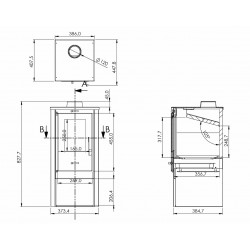 Poêle à bois - modèle Maxi Calor - 6,64 kW - jusqu'à 120 m³ - H.79 x l.41 x P.39 cm - Classe énergétique A - Eider Biomasa