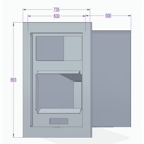 Poêle à bois - 10,2 kW - modèle INSERT ASTON - jusqu'à 225 m³ - H.97 x l.73,5 x P.50 cm - Classe énergétique A - Eider Biomasa