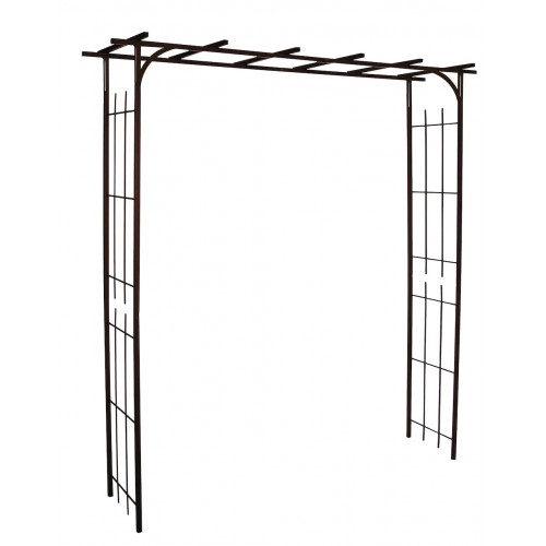 Arche de jardin - modèle Pergola - tube avec pieds carré 20cm - 187x40x198cm - noir charbon - Louis Moulin