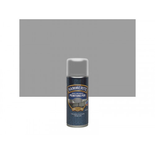 Peinture fer Aérosol direct sur rouille HAMMERITE gris argent martelé 0.4 l - HAMMERITE