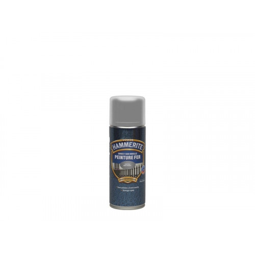 Peinture fer Aérosol direct sur rouille HAMMERITE gris argent martelé 0.4 l - HAMMERITE