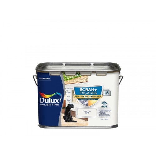 Peinture facade Ecran + multi-supports DULUX VALENTINE, blanc, 2.5 l - DULUX VALENTINE