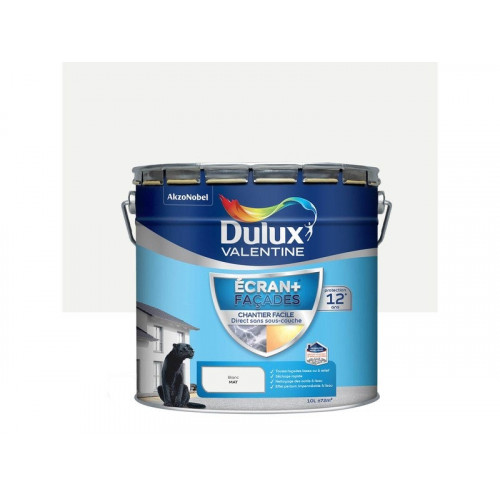 Peinture extérieure façade Ecran+ DULUX VALENTINE blanc bw mat 10l - DULUX VALENTINE