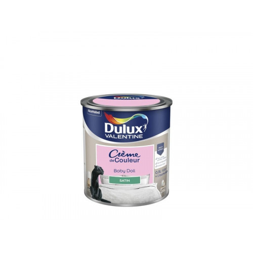 Peinture mur, boiserie crème de couleur DULUX VALENTINE baby doll satiné 0.5L - DULUX VALENTINE