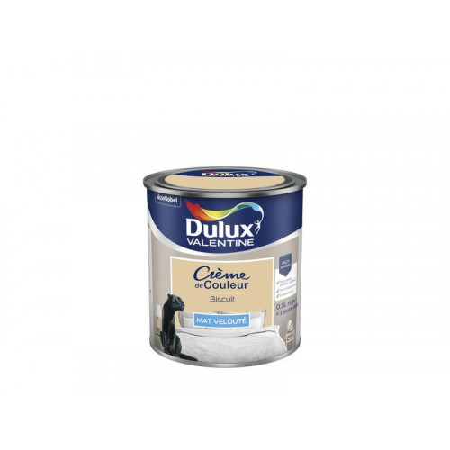 Peinture mur, boiserie crème de couleur DULUX VALENTINE biscuit mat 0.5L - DULUX VALENTINE