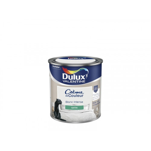 Peinture mur, boiserie et papier peint DULUX VALENTINE blanc intense satiné 0.5L - DULUX VALENTINE