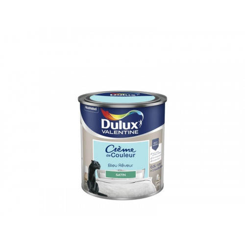 Peinture mur, boiserie crème de couleur DULUX VALENTINE bleu rêveur satiné 0.5L - DULUX VALENTINE