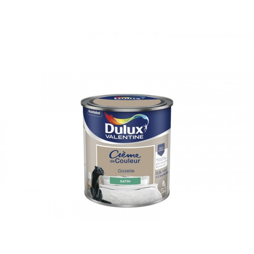 Peinture mur, boiserie crème de couleur DULUX VALENTINE gazelle satiné 0.5L - DULUX VALENTINE