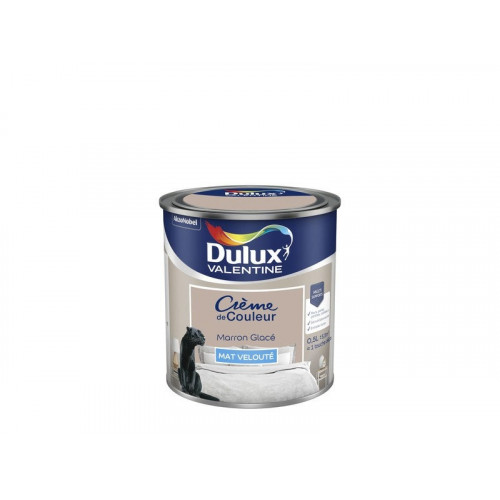 Peinture mur, boiserie crème de couleur DULUX VALENTINE marron glacé mat 0.5L - DULUX VALENTINE