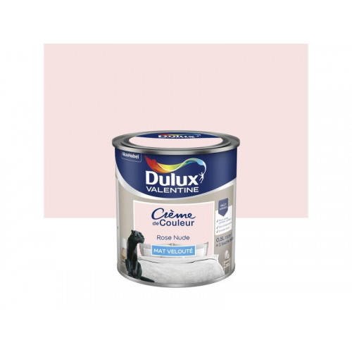 Peinture mur, boiserie Crème de couleur DULUX VALENTINE rose nude mat 0.5 L - DULUX VALENTINE