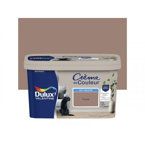 Peinture taupe mur, boiserie Creme de couleur DULUX VALENTINE mat 2.5 l - DULUX VALENTINE