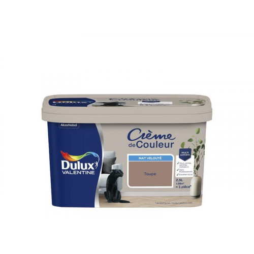 Peinture taupe mur, boiserie Creme de couleur DULUX VALENTINE mat 2.5 l - DULUX VALENTINE