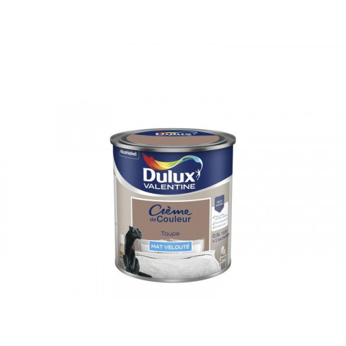 Peinture mur, boiserie crème de couleur DULUX VALENTINE taupe mat 0.5L - DULUX VALENTINE