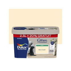 Peinture mur Crème de couleur DULUX VALENTINE blanc cassé satin 2.5L+20% gratuit de marque DULUX VALENTINE, référence: B8644500