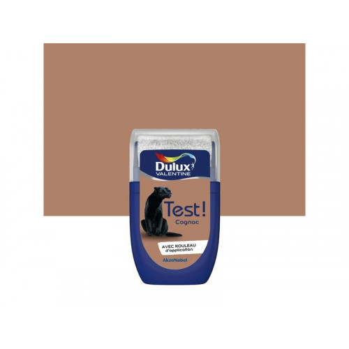 Testeur peinture satiné, DULUX VALENTINE Crème de couleur, cognac, 30 ml - DULUX VALENTINE