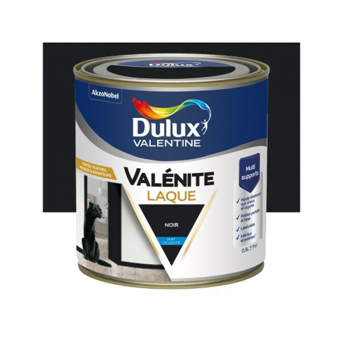 Peinture boiserie noir mat DULUX VALENTINE Valenite 0.5l - DULUX VALENTINE