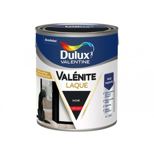 Peinture boiserie noir brillant DULUX VALENTINE Valenite 2l - DULUX VALENTINE