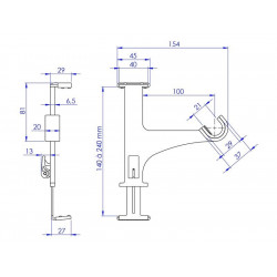 Lot de 2 supports sans perçage tringle à rideau, caisson volet, blanc CESSOT - CESSOT