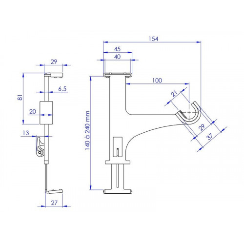 Lot de 2 supports sans perçage tringle à rideau, caisson volet, blanc CESSOT - CESSOT