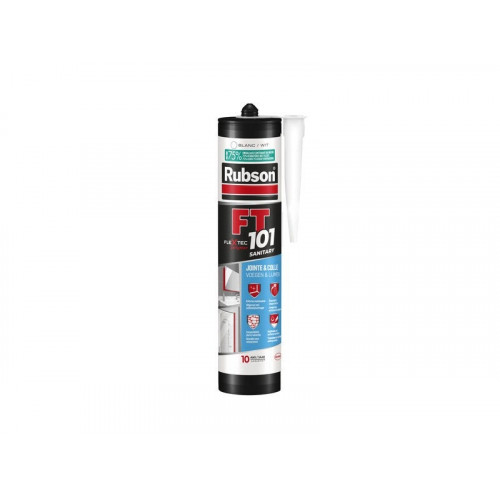 Mastic sanitaire anti moisissure RUBSON Flextec blanc cartouche 280ml - RUBSON