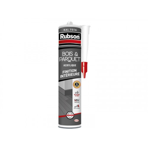 Mastic bois/parquet acrylique RUBSON gris foncé cartouche 280ml - RUBSON