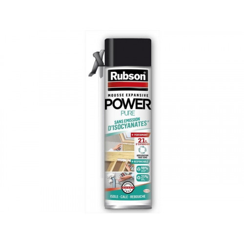 Mousse expansive multi usages 0% iso power pure RUBSON blanc 500ml/21l - RUBSON