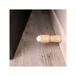 Lot de 2 butées de porte à fixer au mur ALPERTEC, bois brut hêtre L.7 cm x l.2.7 cm - ALPERTEC