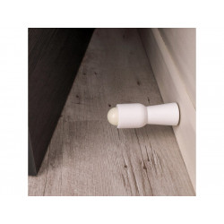 Lot de 2 butées de porte à fixer au mur ALPERTEC bois blanc L.7cm x l.2.7 cm - ALPERTEC