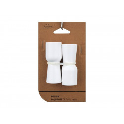 Lot de 2 butées de porte à fixer au mur ALPERTEC bois blanc L.7cm x l.2.7 cm - ALPERTEC