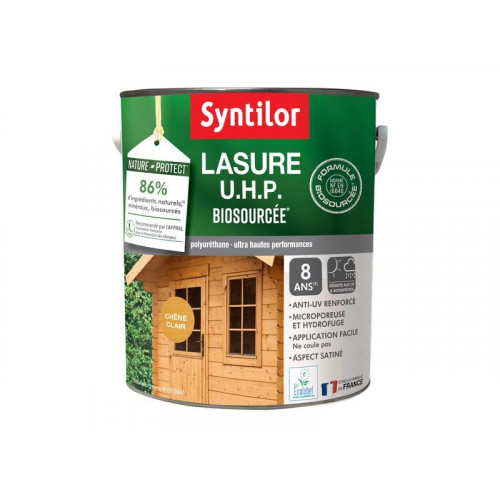 Lasure SYNTILOR U.H.P. biosourcee nature protect 8 ans chêne clair satiné 5 L - SYNTILOR