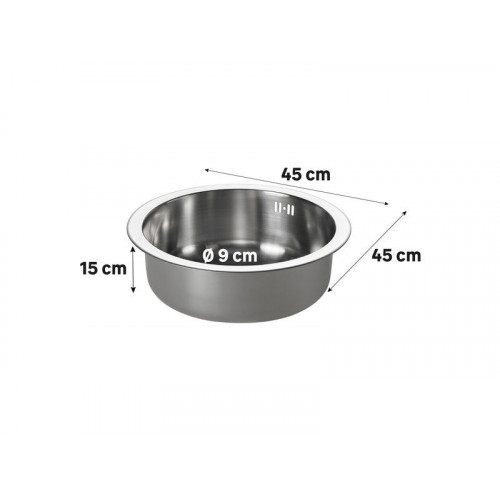 Evier rond 1 cuve ISEA inox lisse diam. 54 cm - DELINIA